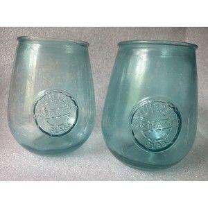 Set Of 2 Authentic 100% Recycled Glass Tumbler Drinking Glass San Miguel